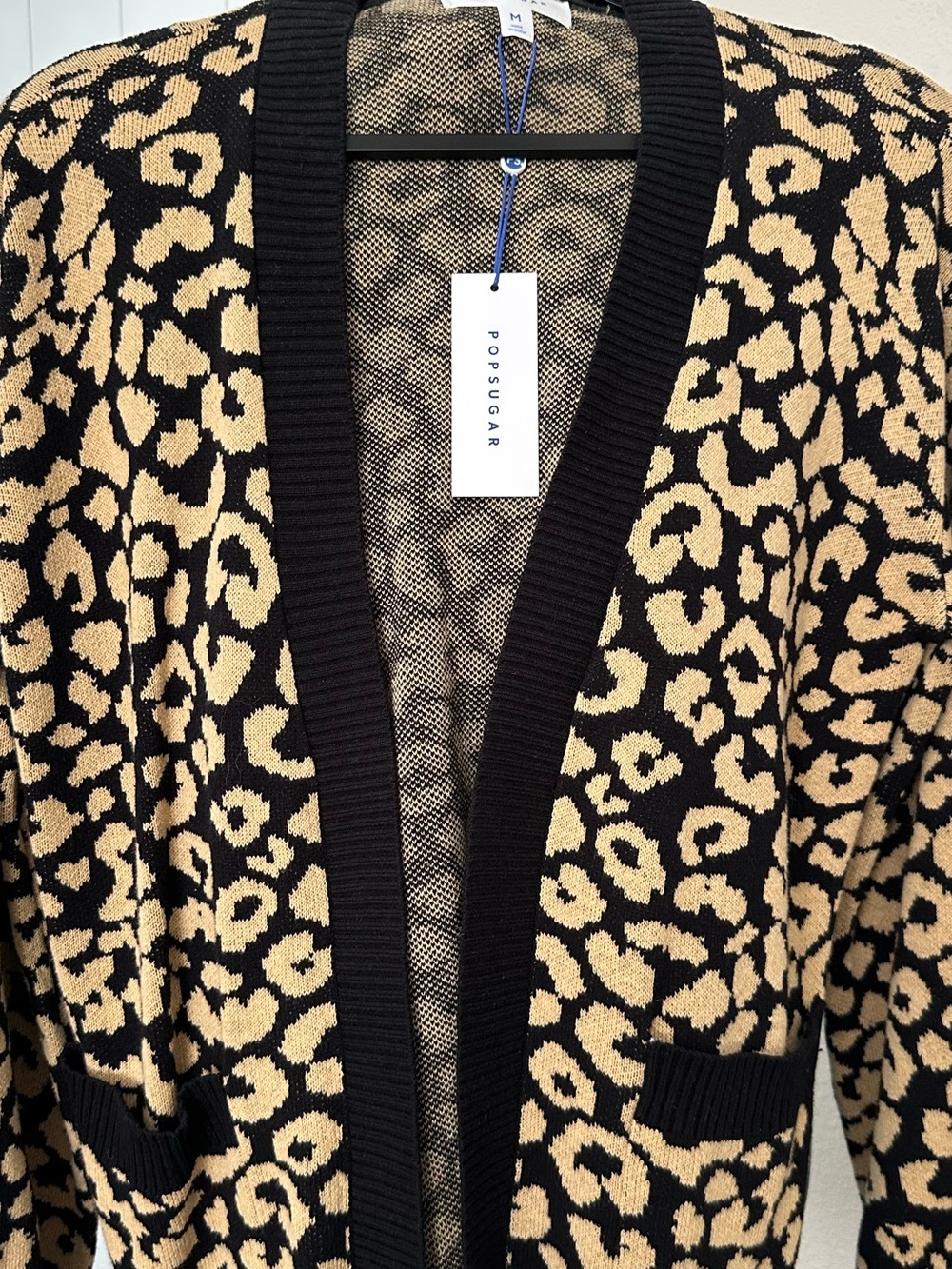 POPSUGAR Black and Beige Leopard Open Cardigan - Picture 2 of 14